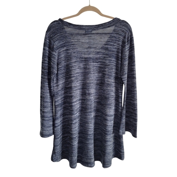 Abbeline blue spacedye v-neck long sleeve shift dress/tunic top- women's size S - Picture 4 of 8